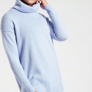 Athleta Light Blue Turtleneck Sweater